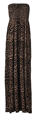 Fast Fashion Damen Maxi Kleid Azteken Tribal Tierleoparddruckscher Boobtube von Fast Fashion