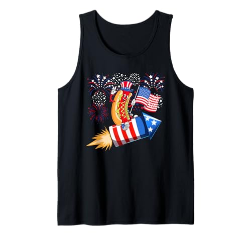 Hot Dog Riding Firecracker 4th Of July Fast Food Lover Kids Tank Top Hot Dog Riding Firecracker 4th Of July Fast Food Lover Kids Tank Top von Fast Food 4th Of July Costume