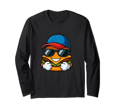 Cooles Cartoon-Hamburger Baseball-Kinder-Design Langarmshirt Cooles Cartoon-Hamburger Baseball-Kinder-Design Langarmshirt von Fast Food Fun Baseball Kid Hamburger Lovers