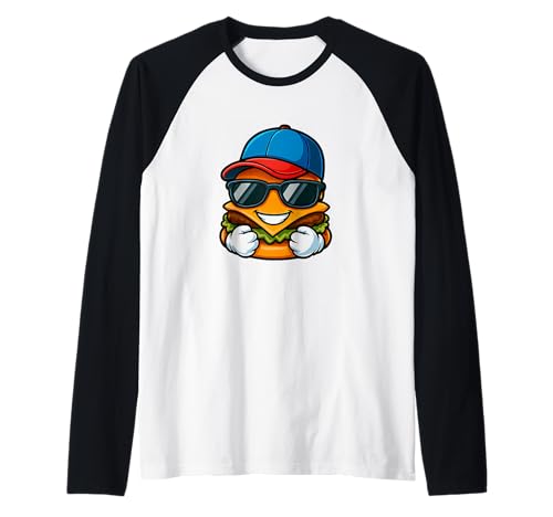 Cooles Cartoon-Hamburger Baseball-Kinder-Design Raglan Cooles Cartoon-Hamburger Baseball-Kinder-Design Raglan von Fast Food Fun Baseball Kid Hamburger Lovers