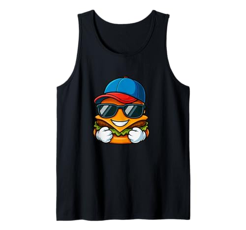 Cooles Cartoon-Hamburger Baseball-Kinder-Design Tank Top Cooles Cartoon-Hamburger Baseball-Kinder-Design Tank Top von Fast Food Fun Baseball Kid Hamburger Lovers