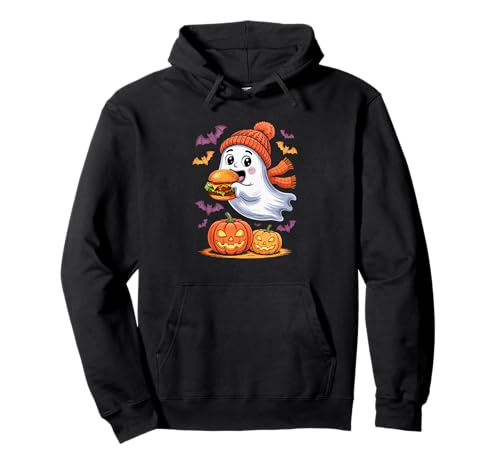 Cute Boo Ghost Eating Hamburger Halloween Food Lover Kids Pullover Hoodie Cute Boo Ghost Eating Hamburger Halloween Food Lover Kids Pullover Hoodie von Fast Food Halloween Costume
