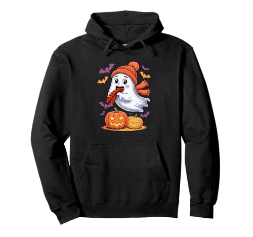 Cute Boo Ghost Eating Sausage Halloween Food Lover Kids Pullover Hoodie Cute Boo Ghost Eating Sausage Halloween Food Lover Kids Pullover Hoodie von Fast Food Halloween Costume