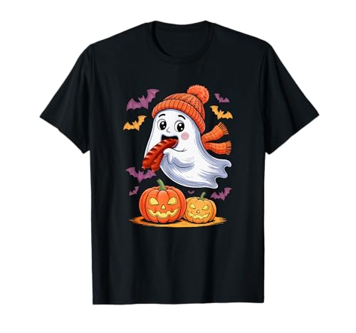Cute Boo Ghost Eating Sausage Halloween Food Lover Kids T-Shirt Cute Boo Ghost Eating Sausage Halloween Food Lover Kids T-Shirt von Fast Food Halloween Costume