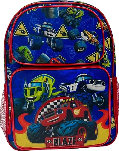Blaze And The Monster Machines Lizenzierter Cargo-Schulrucksack für Jungen, 40,6 cm, Blau-Rot, Large, Rucksack von Fast Forward