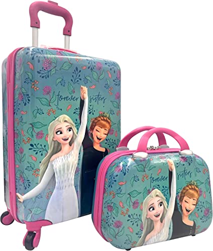 Fast Forward Kinder-Lizenzprodukt Hard-Side 50,8 cm Spinner Gepäck Handgepäck und Kosmetikkoffer Set, Mehrfarbig, Carry-On 20", Frozen von Fast Forward