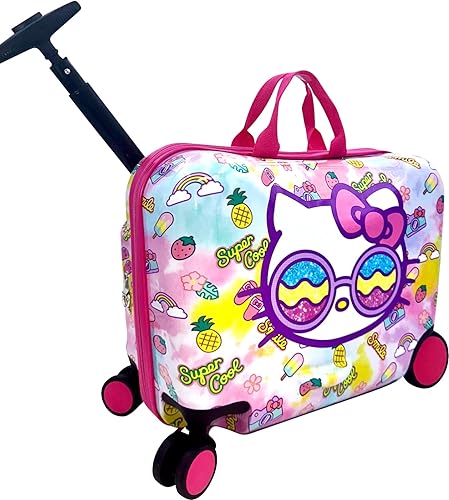 Fast Forward Ride-On 45,7 cm Koffer für Kinder/Tow-Along Kleinkind Handgepäck mit Rädern, Mehrfarbig, Large, Hello Kitty von Fast Forward