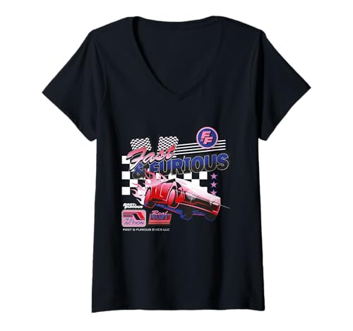 Damen Fast & Furious Movie Merch Echte Action im Handumdrehen T-Shirt mit V-Ausschnitt Damen Fast & Furious Movie Merch Echte Action im Handumdrehen T-Shirt mit V-Ausschnitt von Fast & Furious Movie