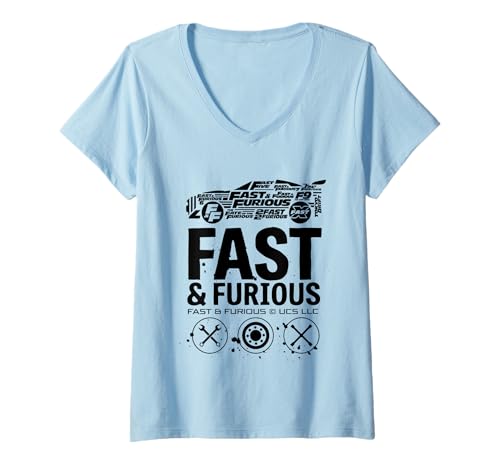 Damen Ich Habe Keine Freunde Fast & Furious Film-Merch T-Shirt mit V-Ausschnitt Damen Ich Habe Keine Freunde Fast & Furious Film-Merch T-Shirt mit V-Ausschnitt von Fast & Furious Movie