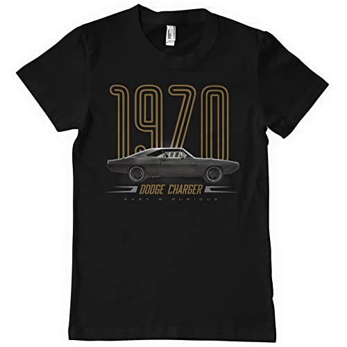 Fast & Furious Offizielles Lizenzprodukt 1970 Dodge Charger Herren T-Shirt (Schwarz), Large von Fast & Furious