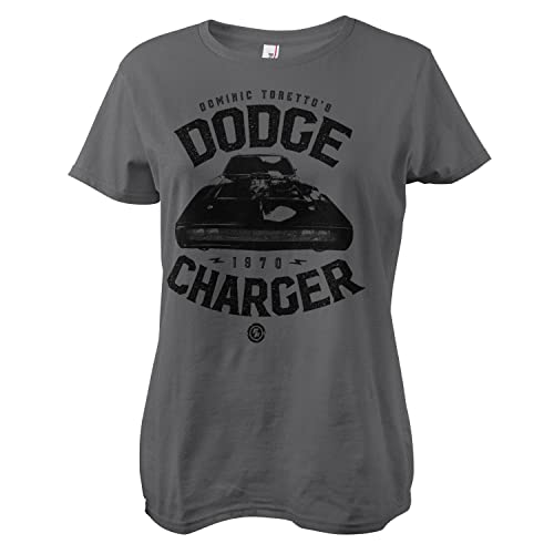 Fast & Furious Offizielles Lizenzprodukt Toretto's Dodge Charger Damen T-Shirt (Dunkelgrau), Large von Fast & Furious