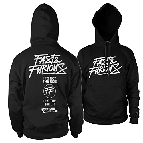 Unbekannt Fast & Furious Offizielles Lizenzprodukt Fast & Furious Rider Kapuzenpullover (Schwarz), Large von Fast & Furious