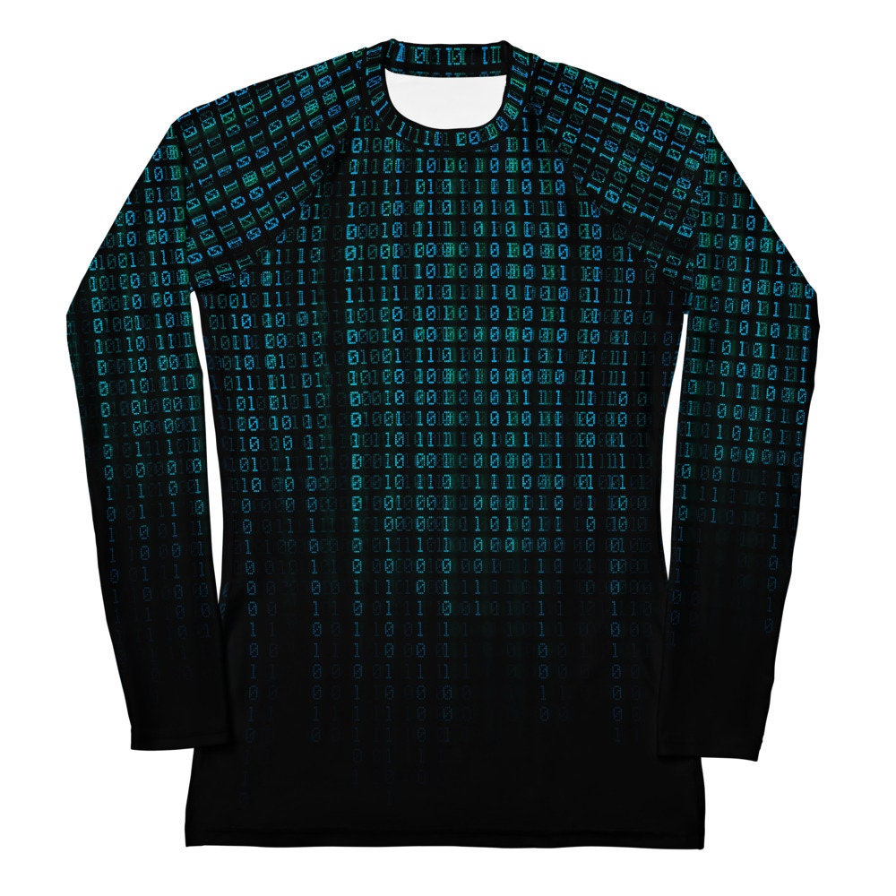 No 1 Es A Zero Rash Guard - Binärcode Shirt Mathe Computer Matrix Code von FatCatProductionsCo