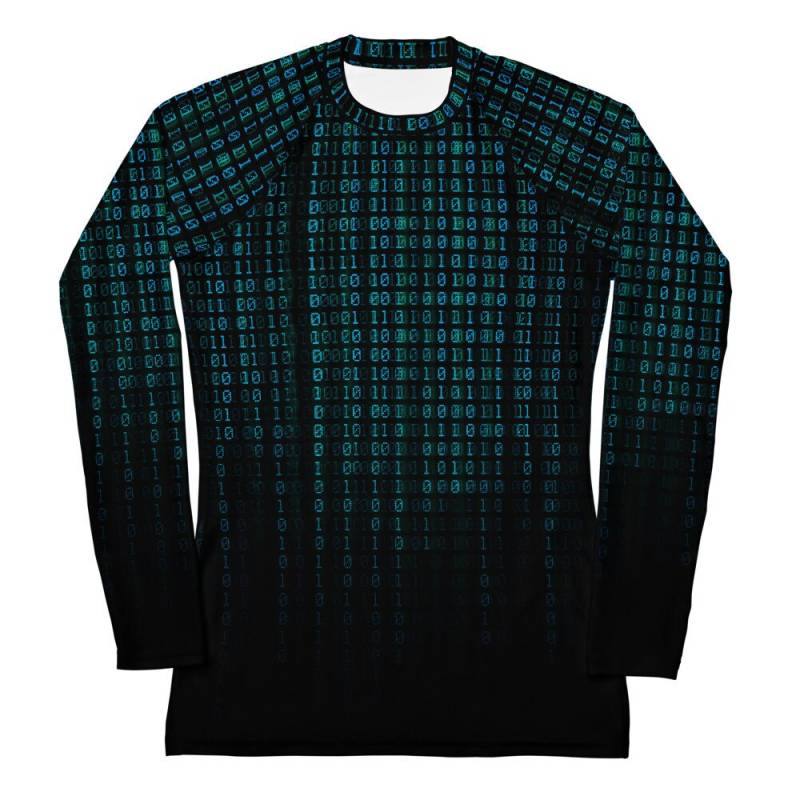 No 1 Es A Zero Rash Guard - Binärcode Shirt Mathe Computer Matrix Code von FatCatProductionsCo
