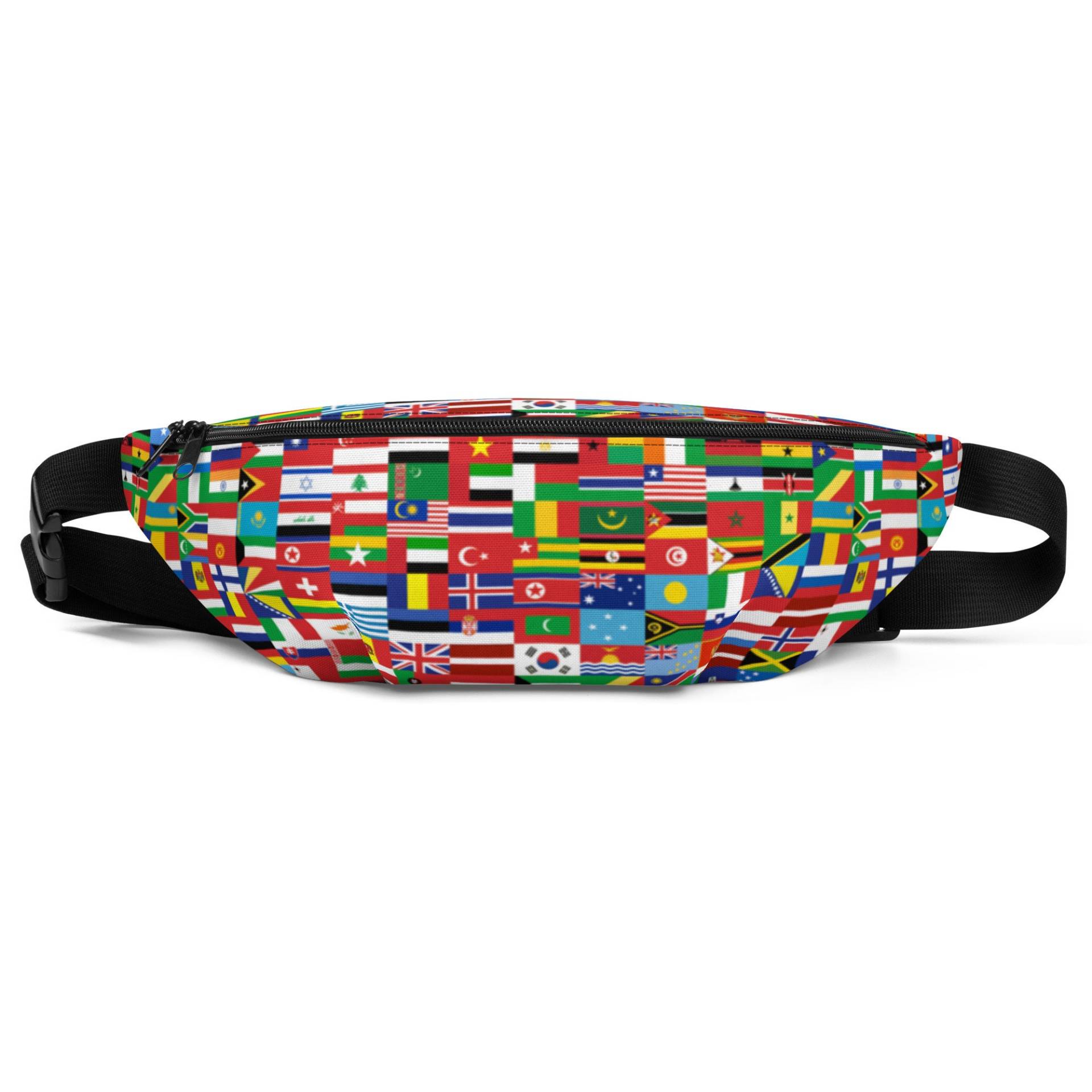 We Are The World Fanny Pack Bum Bag - Flaggentasche Flaggen Der Welt Turnbeutel Strandtasche Yoga Tasche von FatCatProductionsCo