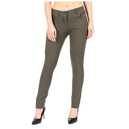 FATAL FASHION Damen Skinny farbige Jeggings Stretch Hose Jeans Leggings Größen 8 10 12 14 16 18 20, auch in großen Größen 22 24 26 ** 18 Plus Farben erhältlich ** von FF Gr. 46, khaki von FATAL