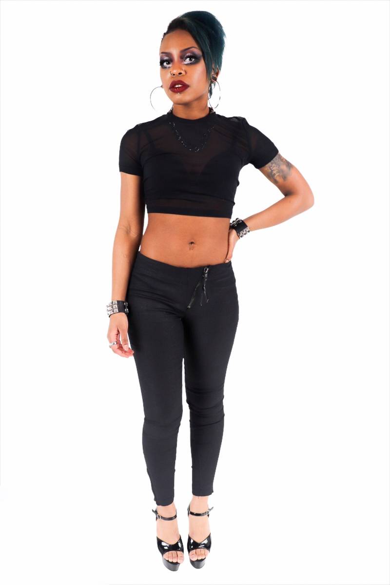 Sparkle Straight Leg Lip Service Widow Denim Jeans 27 S-M von FatalEnvyApparel