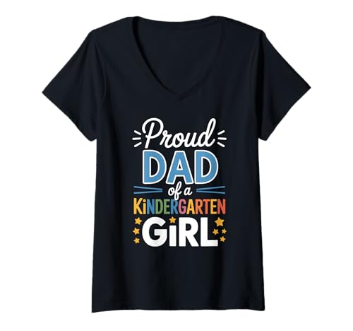Damen Stolzer Kindergarten Papa Kindergarten Kinder T-Shirt mit V-Ausschnitt von Father Kindergarten Child Papa