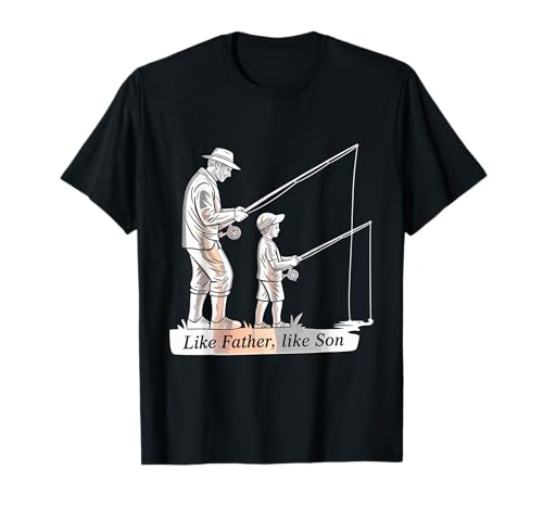 Wie Vater wie Sohn Papa und Baby Matching Fishing T-Shirt von Father and Son Design Apparel