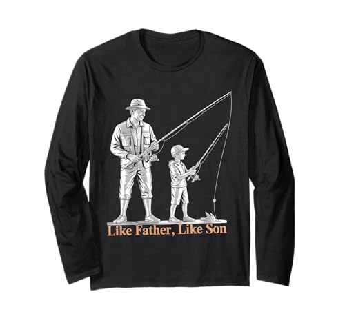 Wie Vater wie Sohn Papa und Baby passend zum Vatertag Langarmshirt von Father and Son Design Apparel