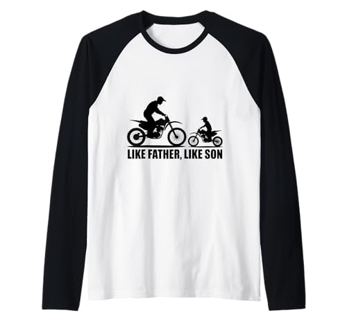 Wie Vater wie Sohn Papa und Baby passend zum Vatertag Raglan von Father and Son Design Apparel