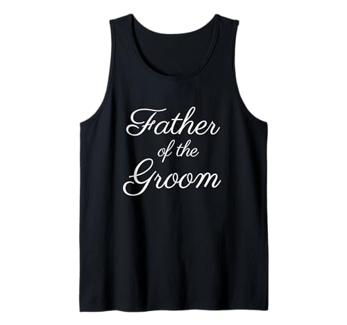 Herren Vater des Bräutigams, Hochzeits- und Brautvater, weiße Schrift Tank Top von Father of the Groom Wedding Shirts