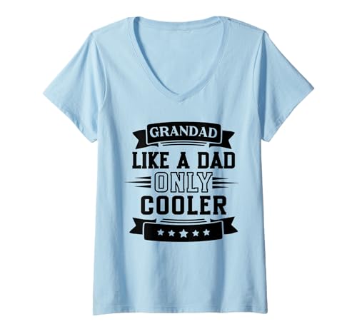 Damen Grandad like a dad only cooler opa vatertag grandad T-Shirt mit V-Ausschnitt Damen Grandad like a dad only cooler opa vatertag grandad T-Shirt mit V-Ausschnitt von Father's Birthday Gift