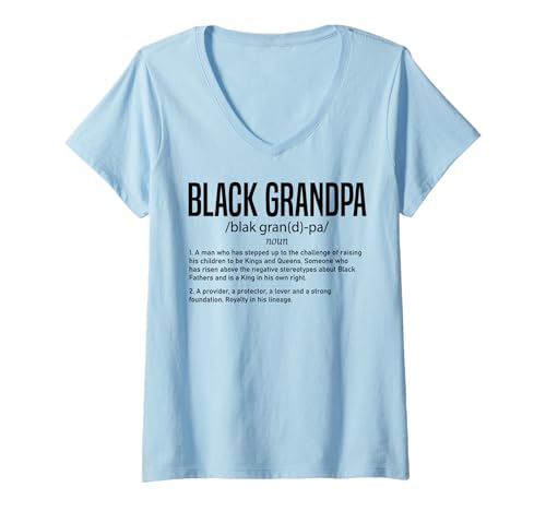 Damen Schwarzer Opa Melanin, Großvater, Definition, Popvater T-Shirt mit V-Ausschnitt Damen Schwarzer Opa Melanin, Großvater, Definition, Popvater T-Shirt mit V-Ausschnitt von Father's Birthday Gift
