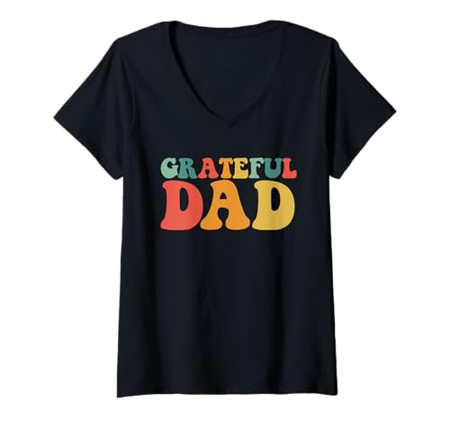 Damen Dankbarer Vater Lustiger Vatertag Dankbarer Vater T-Shirt mit V-Ausschnitt Damen Dankbarer Vater Lustiger Vatertag Dankbarer Vater T-Shirt mit V-Ausschnitt von Father's Day Gift Co.
