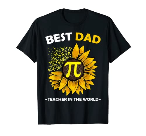 Herren Best Dad Teacher Vatertag Cool Pi Math Daddy Papa Ehemann T-Shirt von Fathers Day Cloths Math Teacher Dad Papa Men Gifts