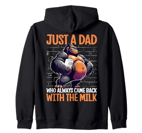 Lustiger "Just A Dad Who Always Came Back With The Milk for Men Kapuzenjacke von Fathers Day Funny Dad Designs for Men