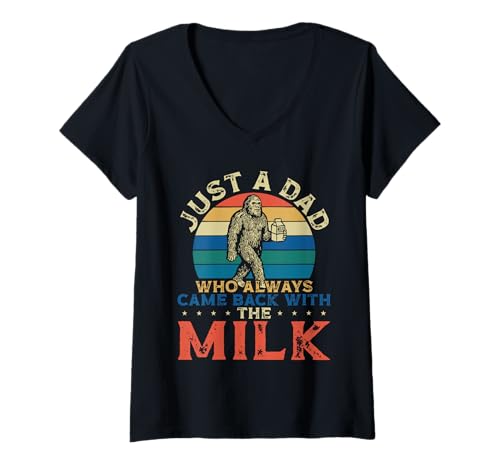 Damen Nur ein Vater, der immer mit den Milk Men zurückkam T-Shirt mit V-Ausschnitt Damen Nur ein Vater, der immer mit den Milk Men zurückkam T-Shirt mit V-Ausschnitt von Fathers Day Funny Dad Designs