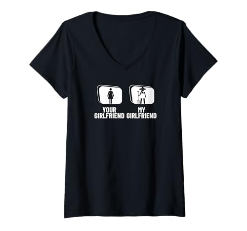 Damen Farm Your Girlfriend My Friend Friend Funny Farmer T-Shirt mit V-Ausschnitt Damen Farm Your Girlfriend My Friend Friend Funny Farmer T-Shirt mit V-Ausschnitt von Fathers Day Gifts For Farmer