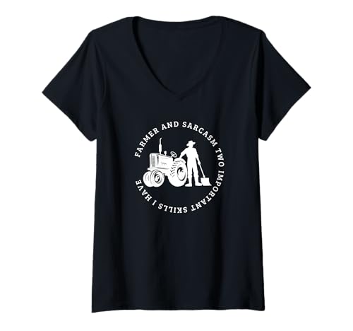 Damen Farmer und Sarkasmus Lustiges Farmen T-Shirt mit V-Ausschnitt Damen Farmer und Sarkasmus Lustiges Farmen T-Shirt mit V-Ausschnitt von Fathers Day Gifts For Farmer