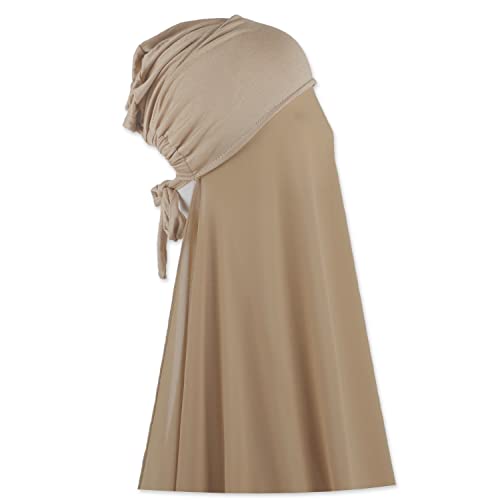 Faticinfa Sofortiger Chiffon-Hijab mit Raffhalter unter der Kappe, einfarbig, weicher Chiffon-Schal mit Hijab-Innenkappen für muslimische Frauen, Mondlicht von Faticinfa