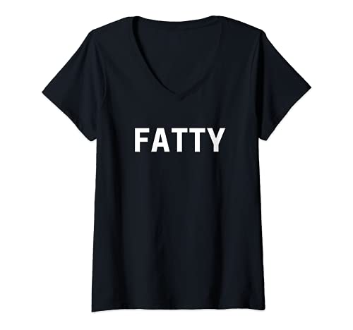Damen Fatty T-Shirt mit V-Ausschnitt von Fatty