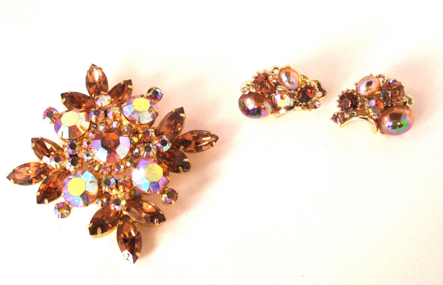 Jahrgang Lisner Strass Topas Brosche Und Ohrringe Jahrgang Lisner Strass Topas Brosche Und Ohrringe von FauciVintage