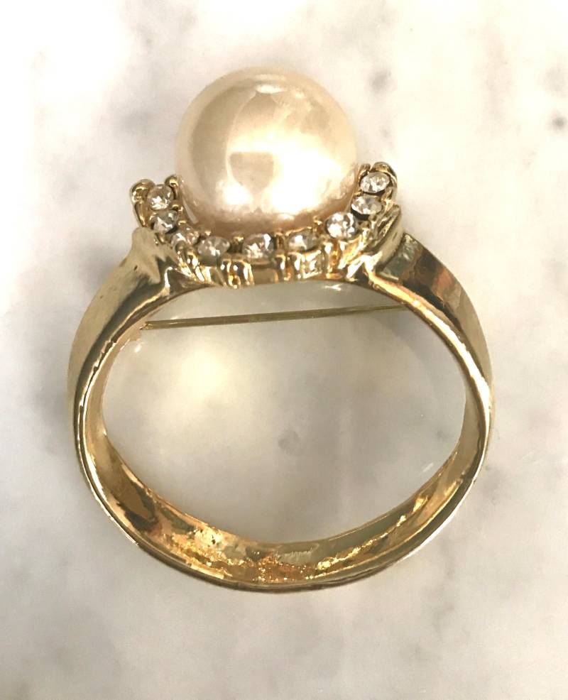 Vintage Gold Brosche Mit Perle von FauciVintage