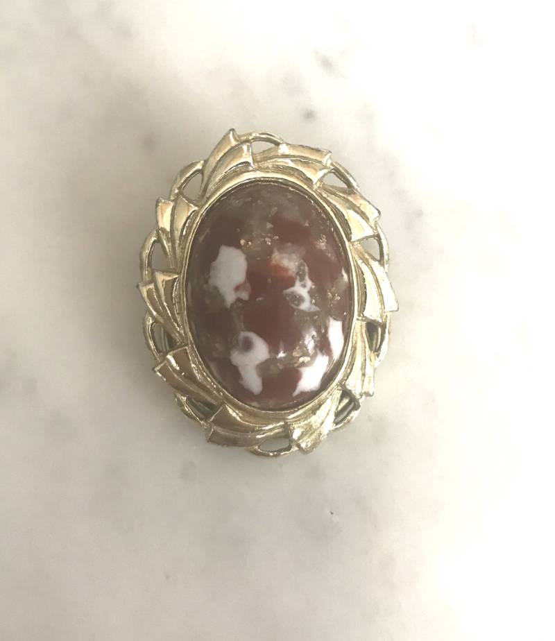 Vintage Roten Stein Schal Clip von FauciVintage