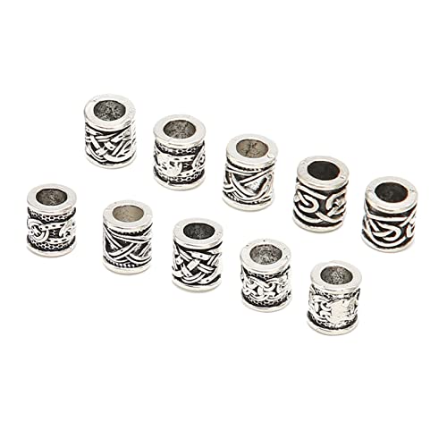 10PCS Viking Bart Perlen Legierung Antike Norwegische Dreadlock Perlen für Bart Haar DIY Armband Halskette Afrikanische schmutzige Zopf Perücke und Bart Zubehör von Fauitay