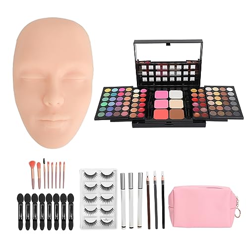 3D Make-up Praxis Gesicht Board Lidschatten Palette Bürsten Wimpern Eyeliner Silikon Make-up Mannequin Gesicht Wiederverwendbare Praxis Augenbrauen Make-up Gesichtsmodell (Helle von Fauitay