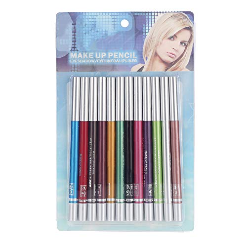 Eyeliner-Stift-Set Lipler 23 x 14 x 2, 12 Farben, wasserfest, langlebig, Lidschatten, Eyeliner, Lipliner, Bleistift, Kosmetikstift, Make-up-Set von Fauitay