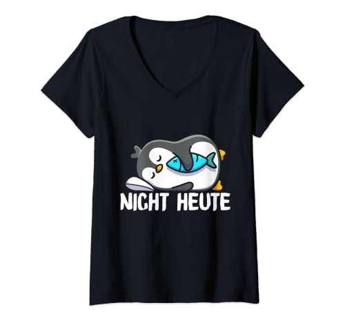 Damen Süßer Müder Fauler Pinguin NICHT HEUTE für Müde Personen T-Shirt mit V-Ausschnitt Damen Süßer Müder Fauler Pinguin NICHT HEUTE für Müde Personen T-Shirt mit V-Ausschnitt von Faule Pinguin Tierliebhaber Fanartikel mit Spruch