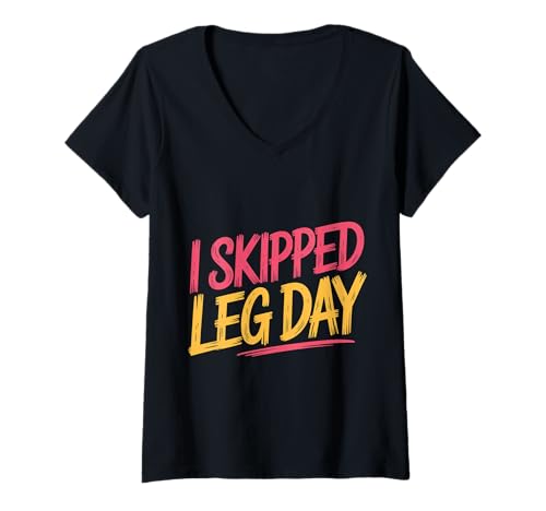 Damen I Skipped Leg Day Anti-Gyres-Fitness-Sarkasmuswitz - T-Shirt mit V-Ausschnitt Damen I Skipped Leg Day Anti-Gyres-Fitness-Sarkasmuswitz - T-Shirt mit V-Ausschnitt von Fauler Gewinne Anstrengung Fitness lacht