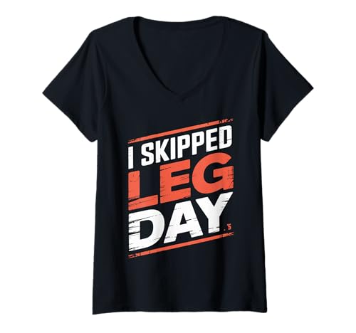 Damen I Skipped Leg Day Anti-Gyres-Fitness-Sarkasmuswitz - T-Shirt mit V-Ausschnitt Damen I Skipped Leg Day Anti-Gyres-Fitness-Sarkasmuswitz - T-Shirt mit V-Ausschnitt von Fauler Gewinne Anstrengung Fitness lacht