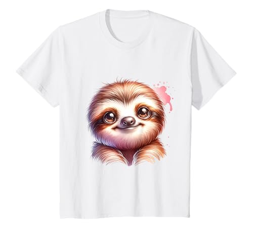 Kinder Süßes Faultier Tiermotiv für Kinder Fans T-Shirt von Fauli Tierfreunde Kindergeburtstag Motive