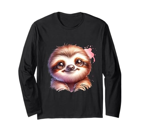 Süßes Faultier Tiermotiv für Kinder Fans Langarmshirt von Fauli Tierfreunde Kindergeburtstag Motive