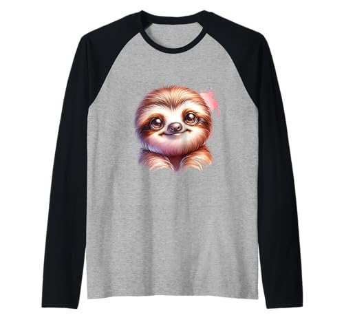 Süßes Faultier Tiermotiv für Kinder Fans Raglan von Fauli Tierfreunde Kindergeburtstag Motive