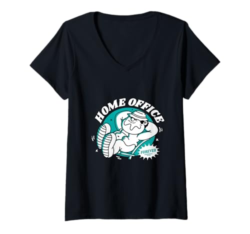 Damen Home Office Forever T-Shirt mit V-Ausschnitt Damen Home Office Forever T-Shirt mit V-Ausschnitt von Faulpelz Home Office Lustige Sprüche Design
