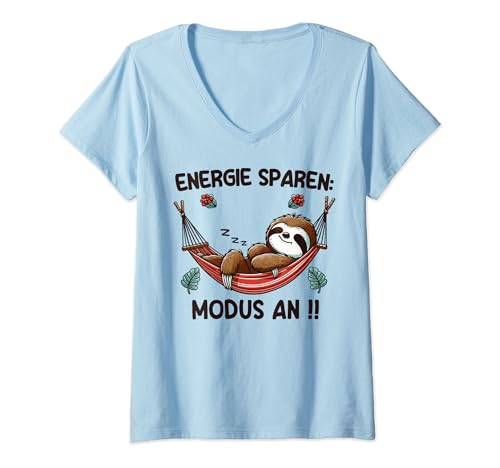 Damen Lustige Faultier Sprüche Büro Langschläfer Schlaf Faultier T-Shirt mit V-Ausschnitt Damen Lustige Faultier Sprüche Büro Langschläfer Schlaf Faultier T-Shirt mit V-Ausschnitt von Faultier Büro Lustige Sprüche für Mitarbeiter